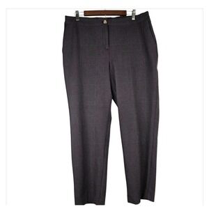 J. Jill  Blue Red Plaid Elastic Waist Button Pants Trouser Size 16 Preppy Casual